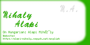 mihaly alapi business card